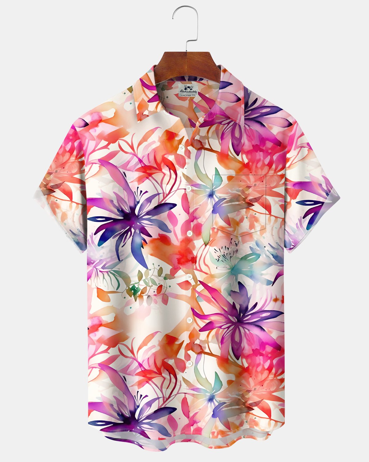 Alohadaddy® Hawaiian Floral Tropical Plant Leaf Gradient Color Vacation Shirt