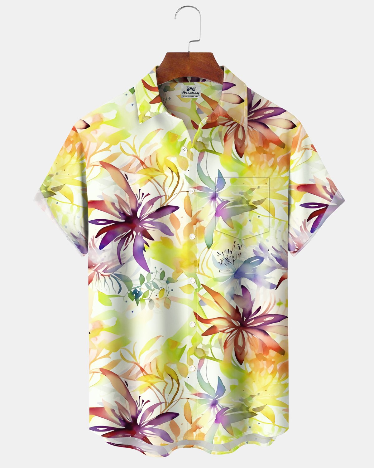 Alohadaddy® Hawaiian Floral Tropical Plant Leaf Gradient Color Vacation Shirt