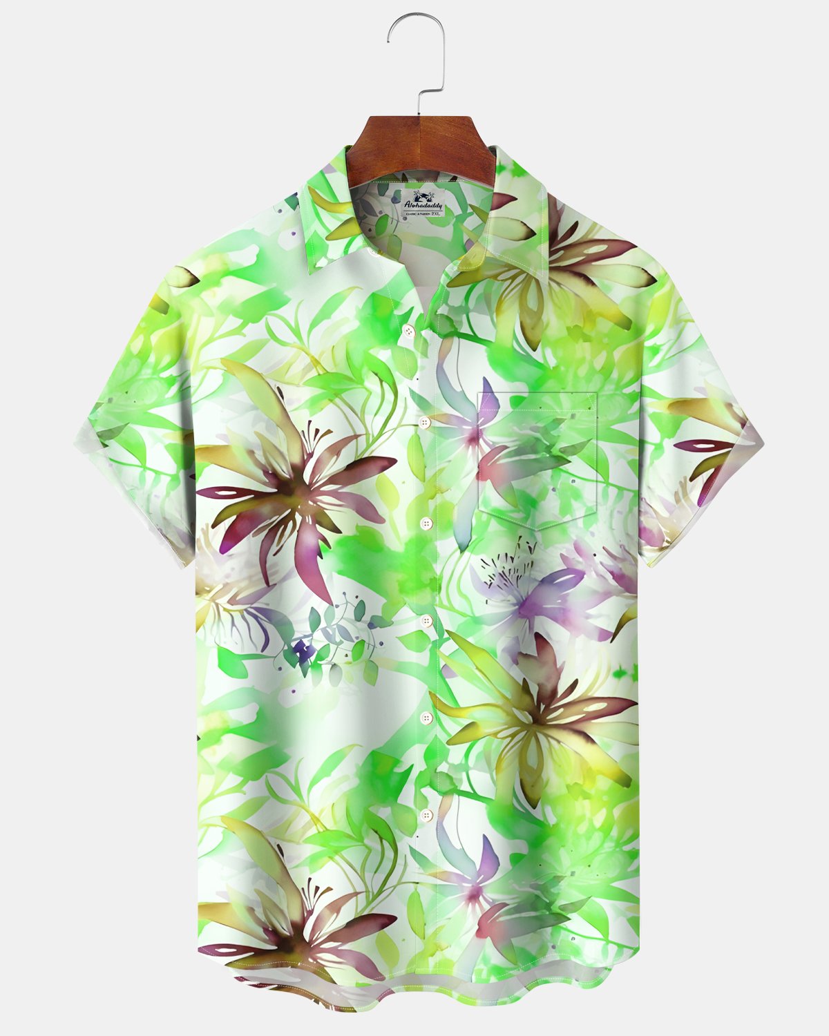 Alohadaddy® Hawaiian Floral Tropical Plant Leaf Gradient Color Vacation Shirt