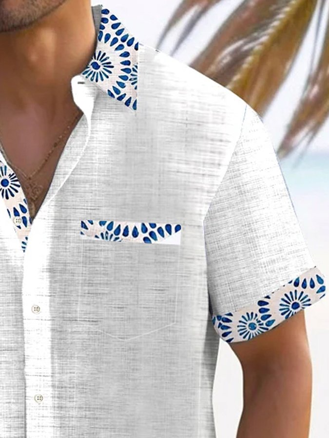Alohadaddy Hawaiian Flower Partial 3D Digital Print Men&