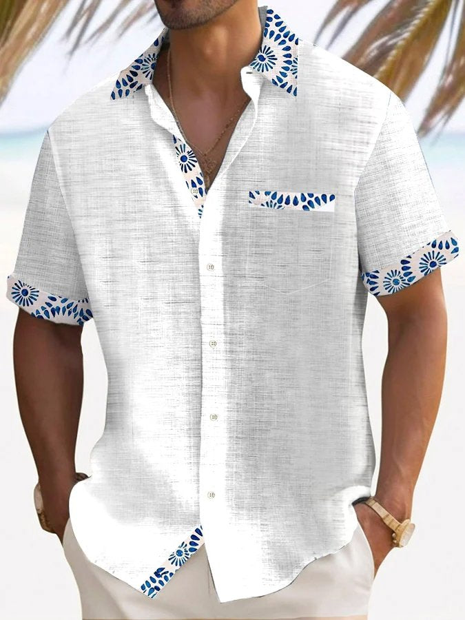 Alohadaddy Hawaiian Flower Partial 3D Digital Print Men&