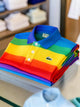 Alohadaddy® Basic Color Stripe Logo Print Men's Button-Down Polo Shirt Big & Tall