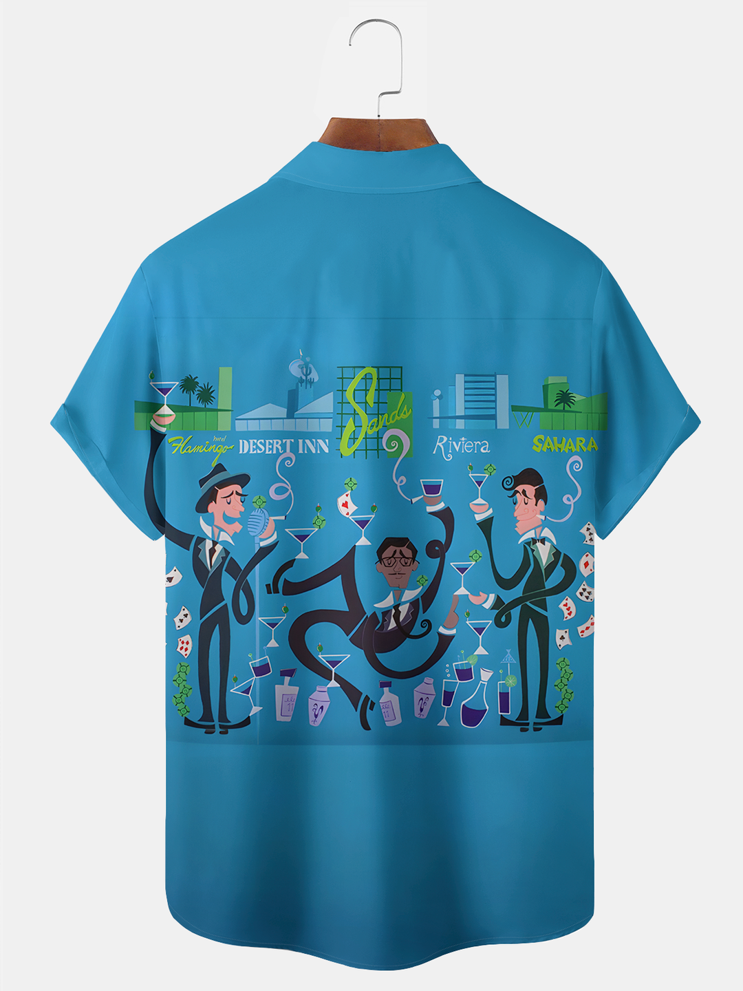 Alohadaddy® Vintage Music Rat Pack Graphic Print Men&