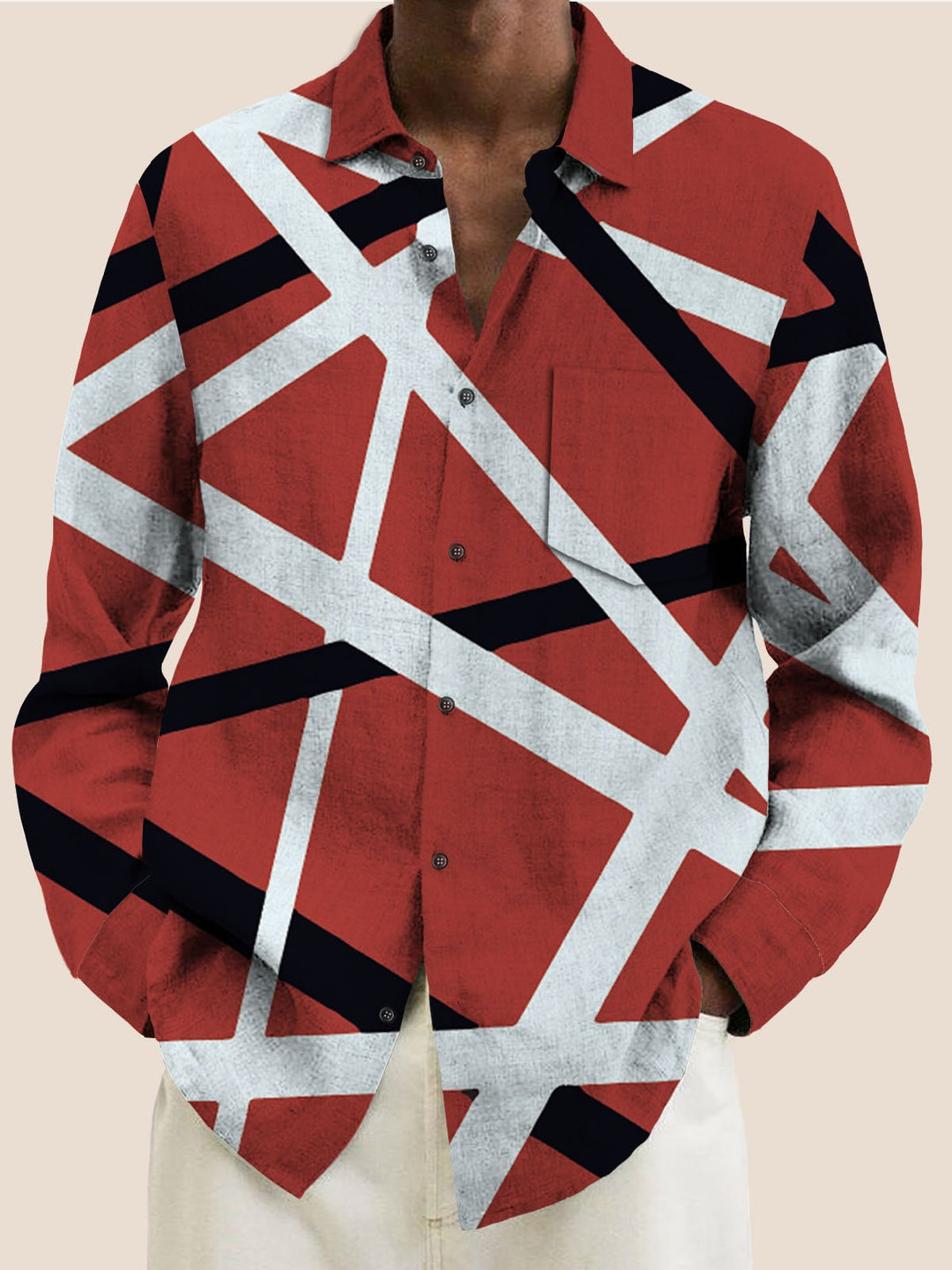 Alohadaddy 50’s Retro Rock Music Geometric Art Men&