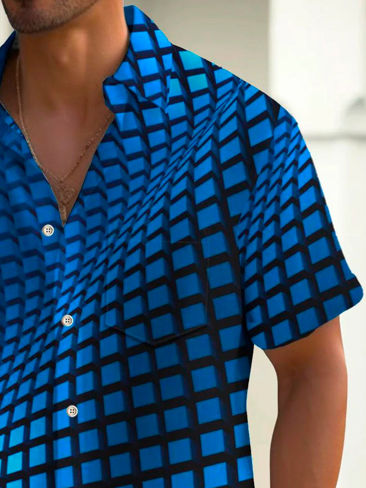 Alohadaddy Retro Geometric Gradient 3D Digital Print Men&
