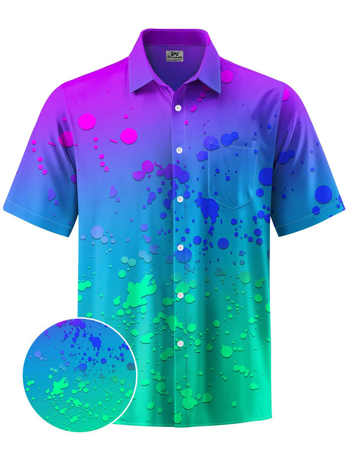 Alohadaddy® Casual Gradient Art Print Chest Pocket Men&