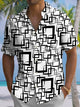 Alohadaddy® Casual Geometric Art Print Moisture Wicking Chest Pocket Mens Short Sleeve Shirt Big & Tall