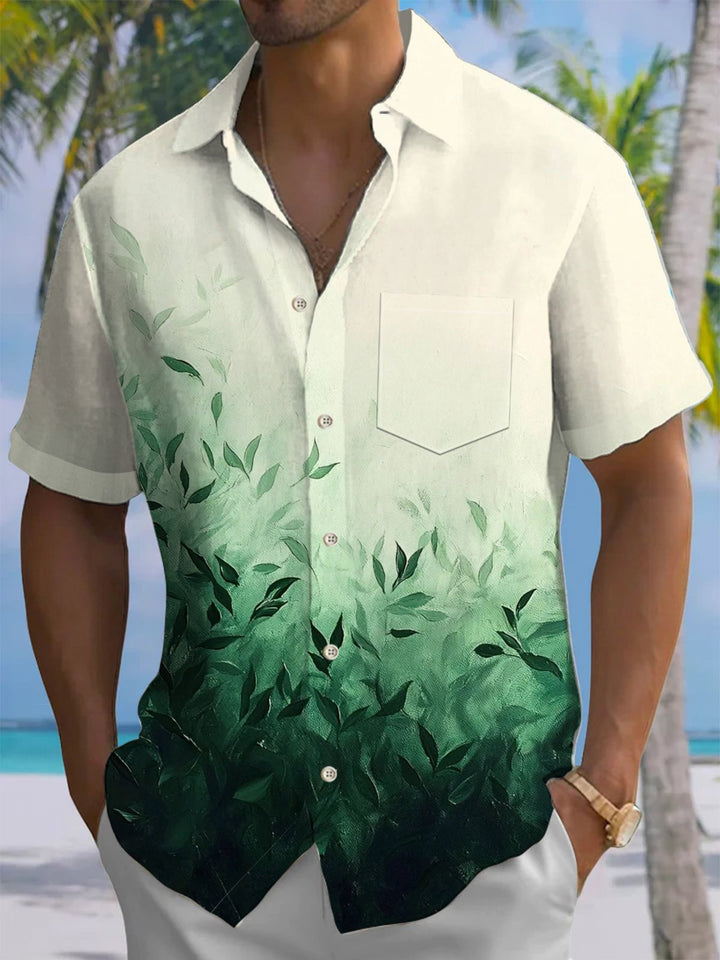 Alohadaddy® Casual Leaves Gradient Art Print Moisture Wicking Men&