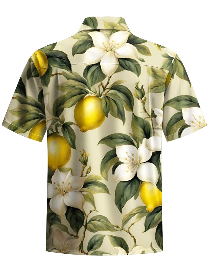 Alohadaddy® Casual Lemon Art Print Moisture Wicking Men&