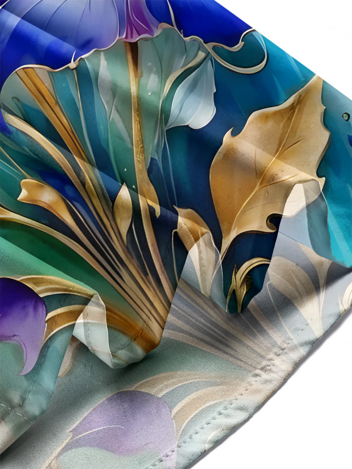 Alohadaddy® Hawaiian Flowers Art Print Chest Pocket Men&