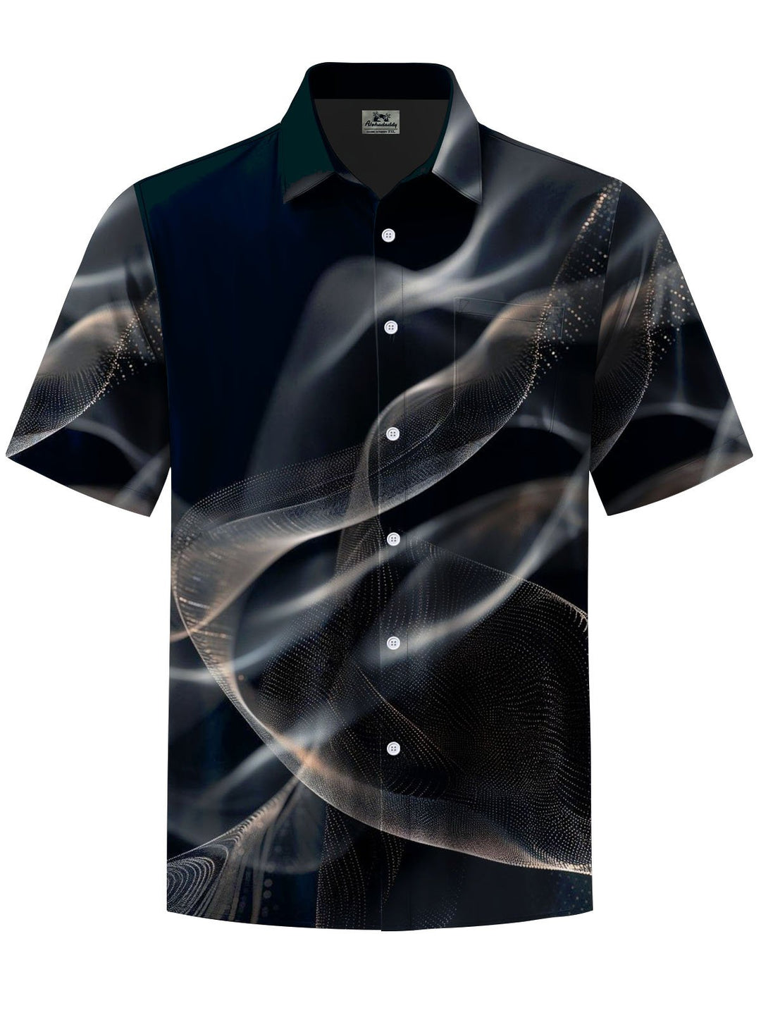 Alohadaddy® Casual Abstract Texture Art Print Chest Pocket Mens Wicking Short Sleeve Shirt Big &amp; Tall