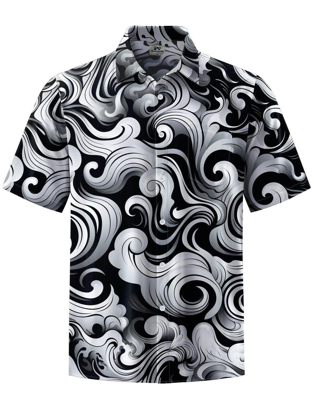 Alohadaddy® Hawaiian Geometric Art Print Chest Pocket Men&