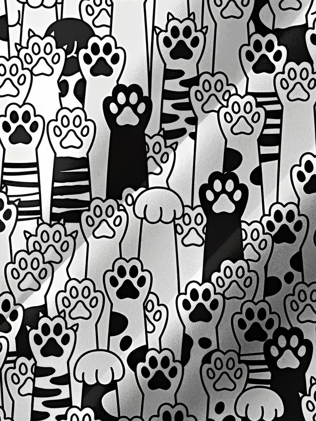 Alohadaddy® Casual Cat Paw Print Art Chest Pocket Men&