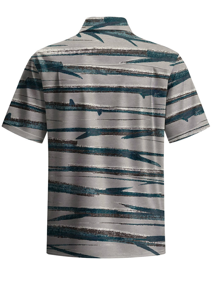 Alohadaddy® Vintage Stripe Art Print Chest Pocket Men&