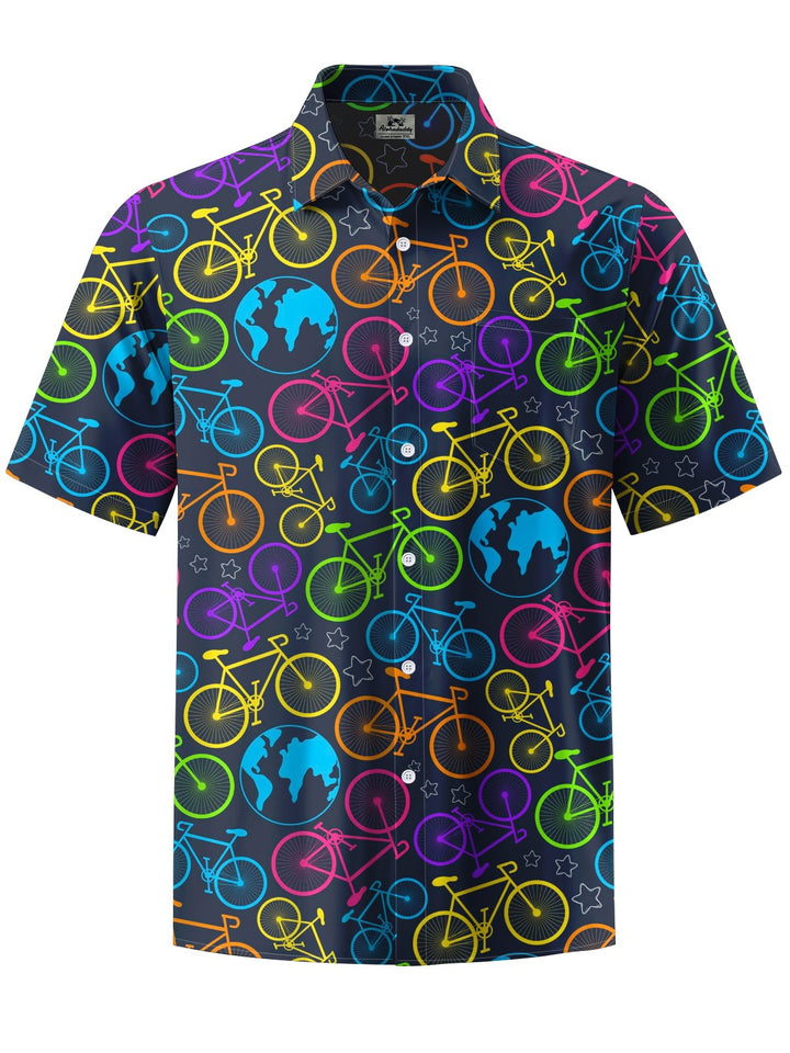 Alohadaddy® Casual Sport Bike Printed Art Chest Pocket Men&