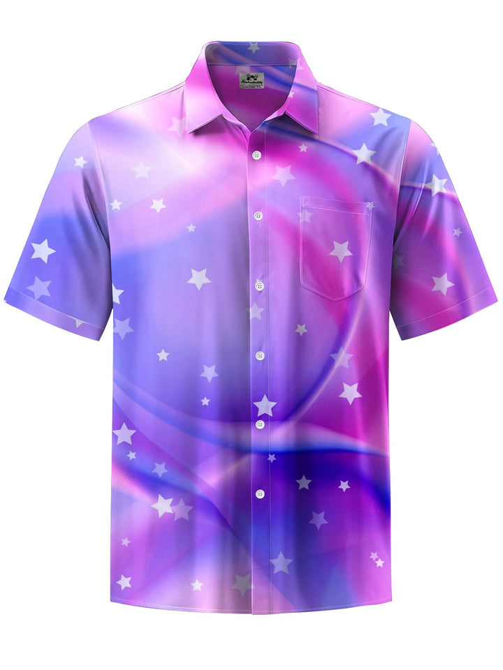 Alohadaddy® Hawaiian Abstract Texture Art Print Chest Pocket Men&