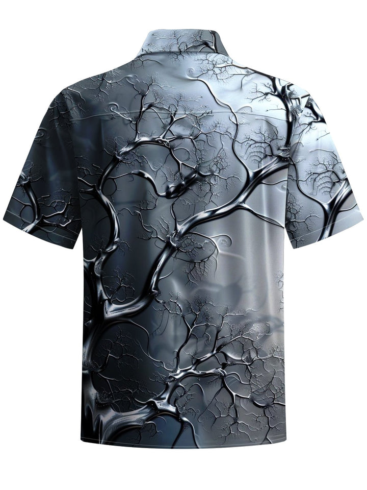 Alohadaddy® Casual Branch Art Print Chest Pocket Men&