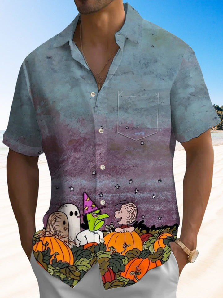 Alohadaddy® Halloween Cartoon Print Pocket Men&