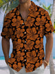 Alohadaddy® Vintage Hibiscus Flower Art Print Chest Pocket Men's Short Sleeve Shirt Big & Tall