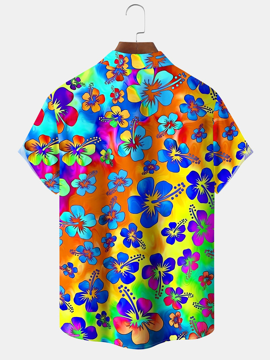 Alohadaddy® Hawaiian Floral Ombre Pocket Button Stretch Men&