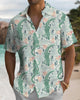 Alohadaddy® Hawaiian Alligator Print Pocket Elastic Button Closure Men's Long Sleeve Shirt Big & Tall
