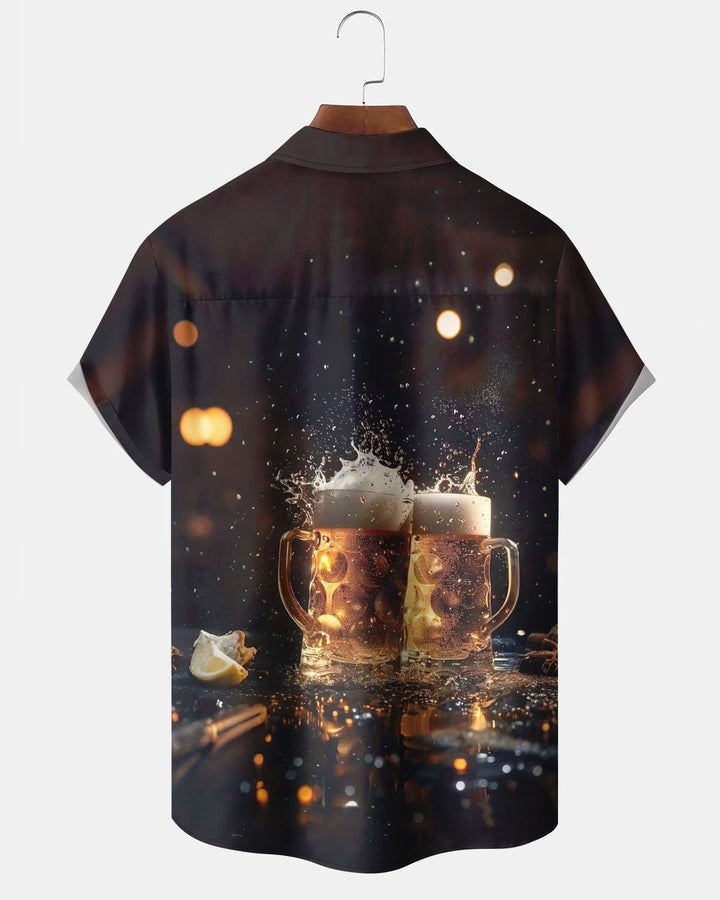 Alohadaddy® Retro Beer Print Art Pocket Stretch Men&