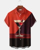 Alohadaddy® Men's Short-Sleeve Button-Down Shirt with Pocket  Vintage Cocktail Print
