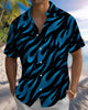 Alohadaddy® Men's Short-Sleeve Button-Down Shirt Retro Geometric Art Print with Pocket