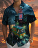 Alohadaddy® Holiday/Halloween Print Button-Down Short-Sleeve Shirt with Pocket