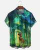 Alohadaddy® Men's Short-Sleeve Button-Down Shirt with Pocket Halloween Print