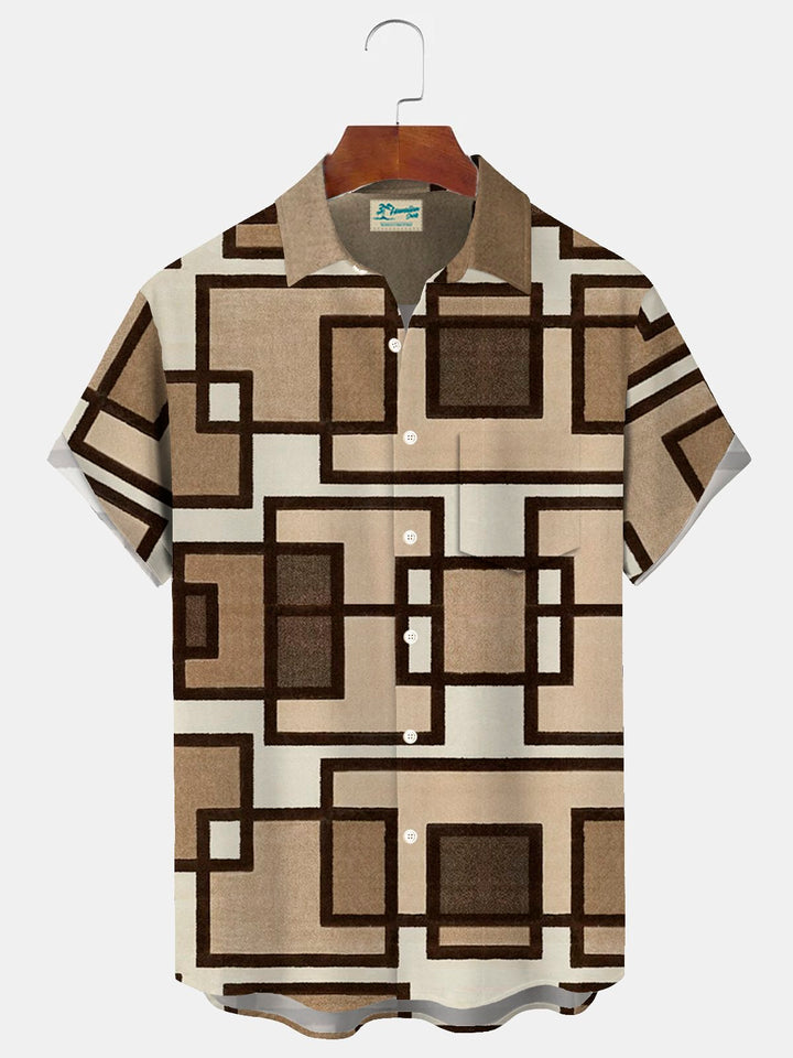 Alohadaddy Retro Geometric Texture Carpet 3D Print Men&