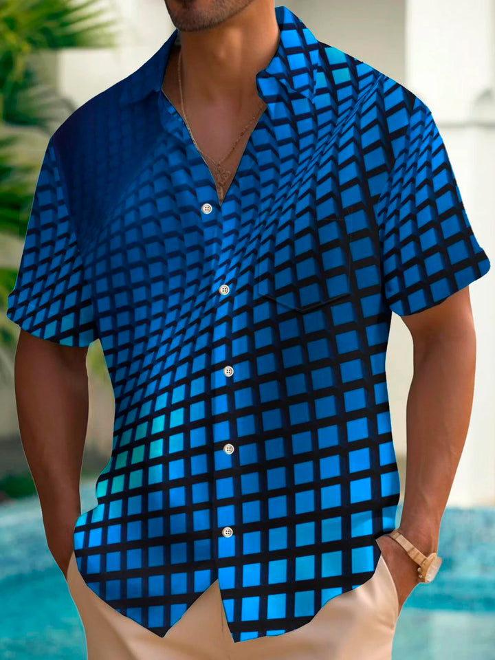 Alohadaddy Retro Geometric Gradient 3D Digital Print Men&
