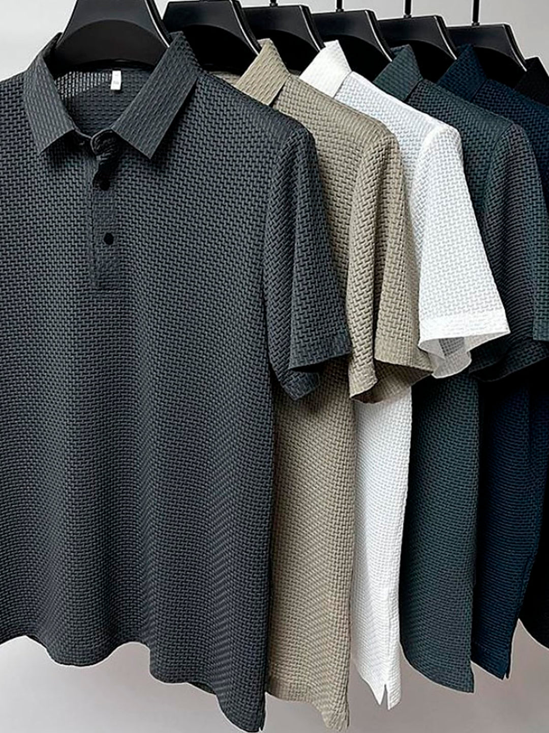 Camisa tipo polo con solapa abotonada de seersucker de secado rápido para hombre de Alohadaddy Retro Basics, tallas grandes
