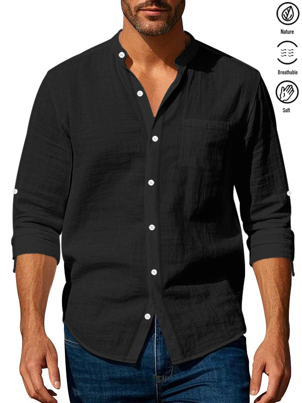 Alohadaddy® Basic Solid Color Cotton Linen Print Men&