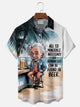Alohadaddy® Vintage Beer Old Man Print Men's Button-Down Pocket Short-Sleeve Shirt Big & Tall