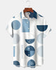 Alohadaddy® Casual Geometric Color Block Print Men's Short-Sleeve Shirt