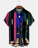 Alohadaddy® Men's Short-Sleeve Button-Down Shirt with Pocket Portrait Print