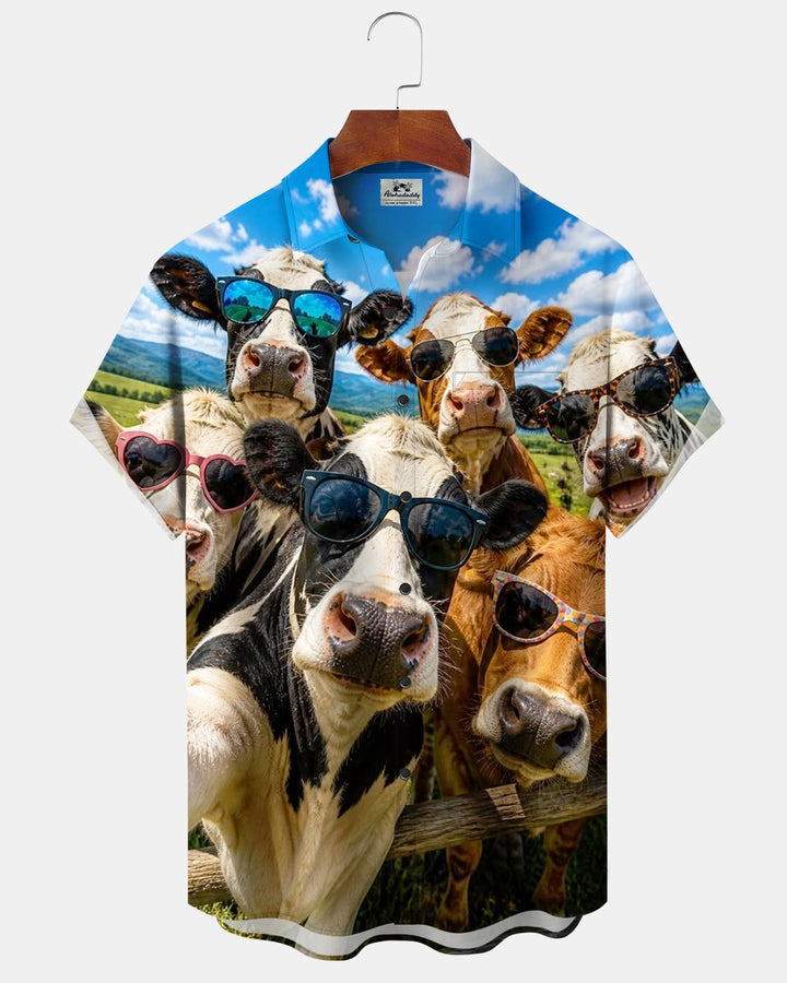 Alohadaddy® Abstract Art Cow Men&