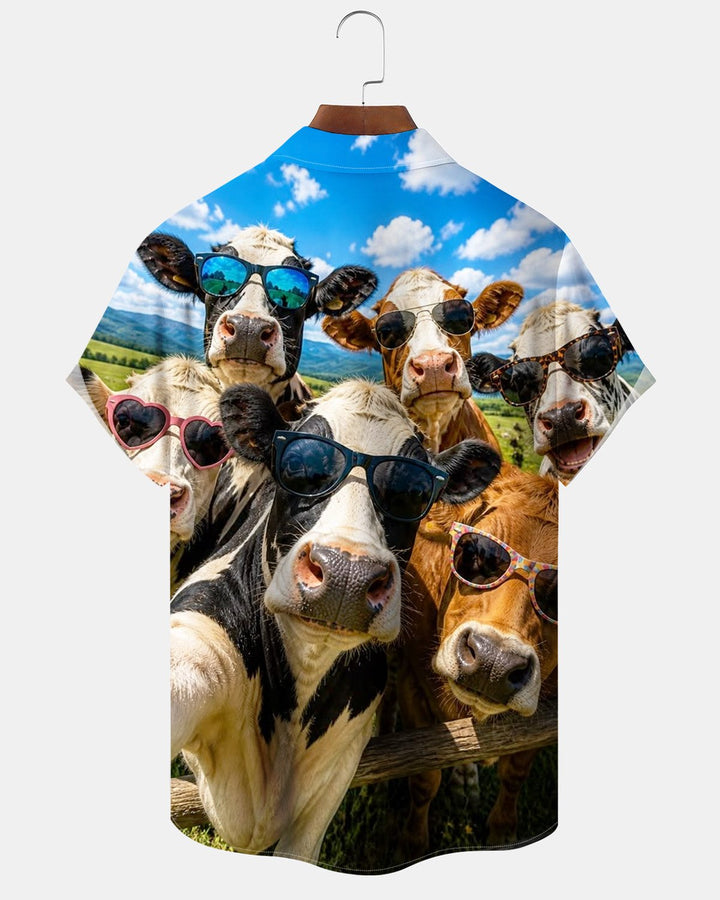 Alohadaddy® Abstract Art Cow Men&
