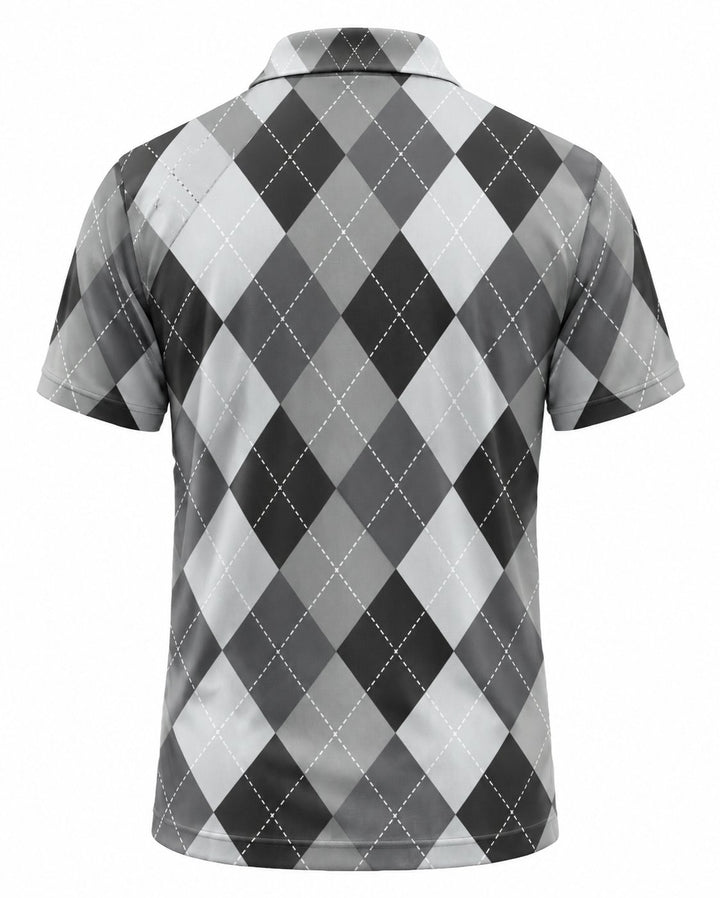 Men’s Basic Casual Checkered pattern Retro Print Button Down Polo Short-Sleeve Big &amp; Tall