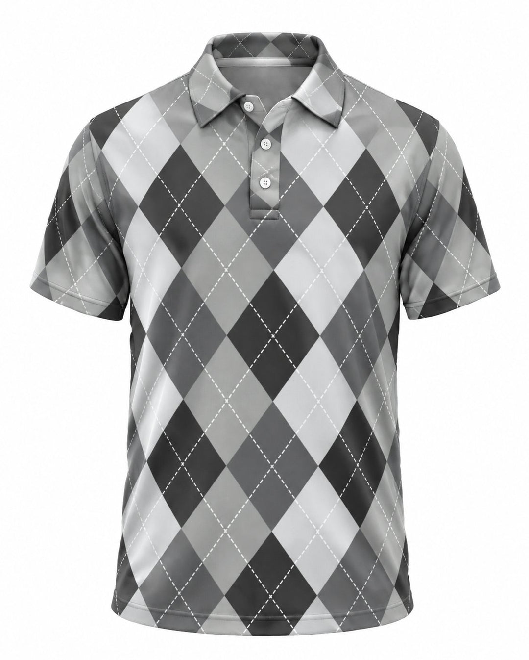 Men’s Basic Casual Checkered pattern Retro Print Button Down Polo Short-Sleeve Big &amp; Tall