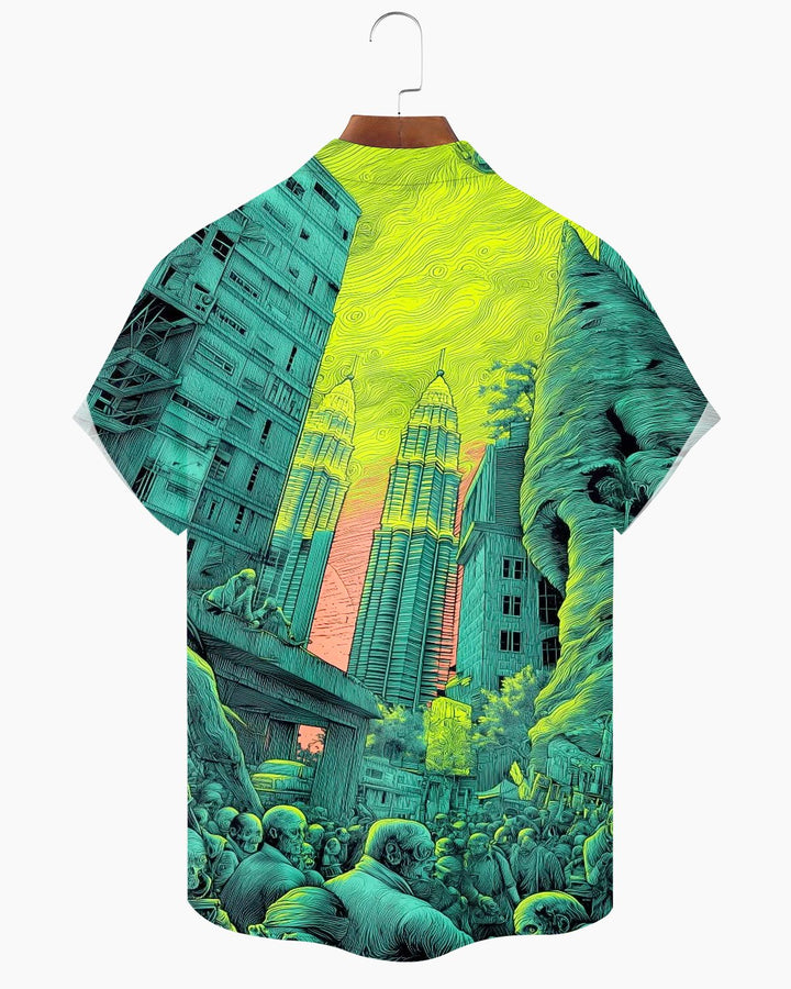 Alohadaddy® Retro Art Skull Zombie Print Men&