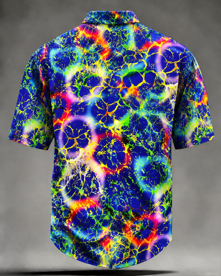 Alohadaddy® Casual Abstract Art Fluorescent Crack Print Men&