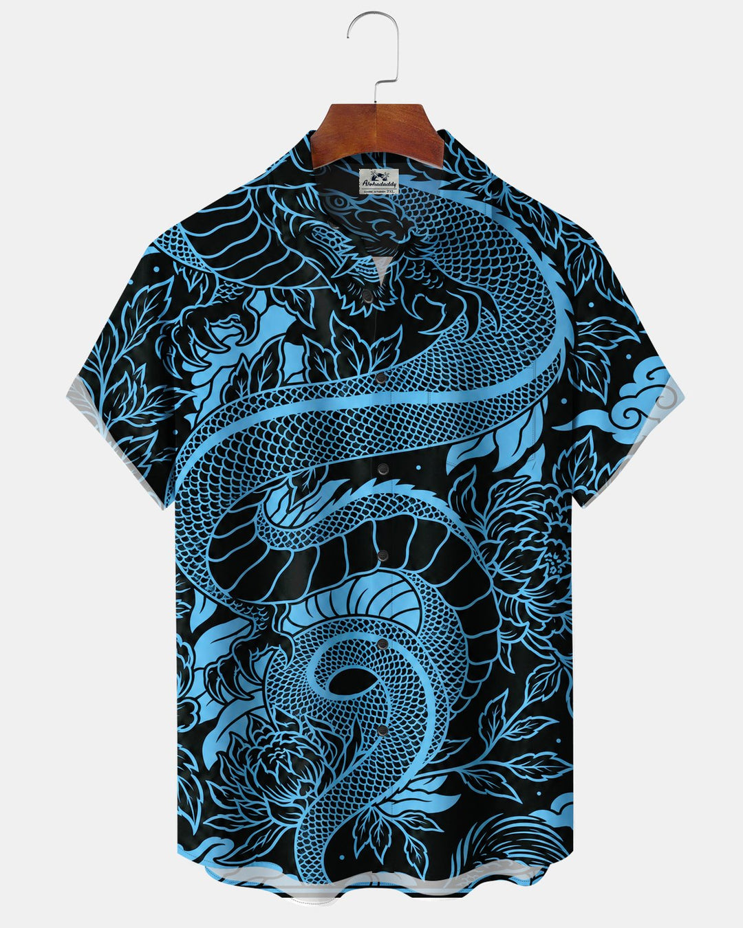Alohadaddy® Casual Striped Dragon Print Men&