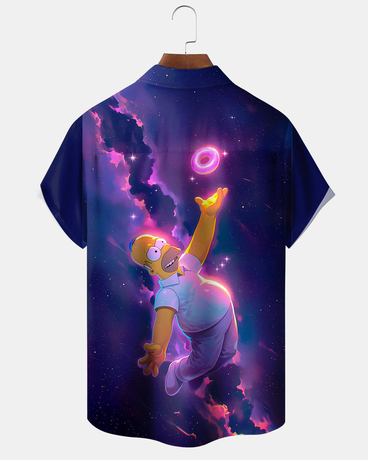 Alohadaddy® Casual Space Star Portrait Print Men&