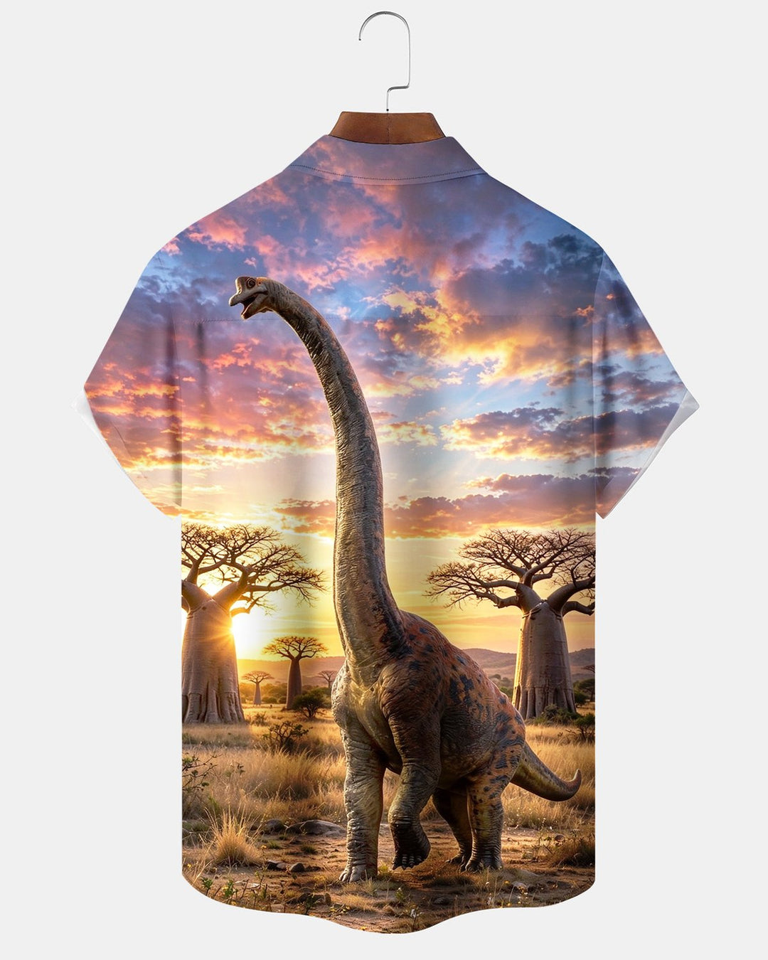 Alohadaddy® Casual Landscape Dinosaur Print Men&