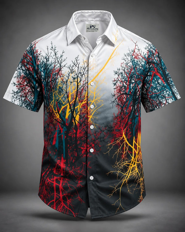 Alohadaddy® Casual Abstract Art Tree Branch Graffiti Print Men&