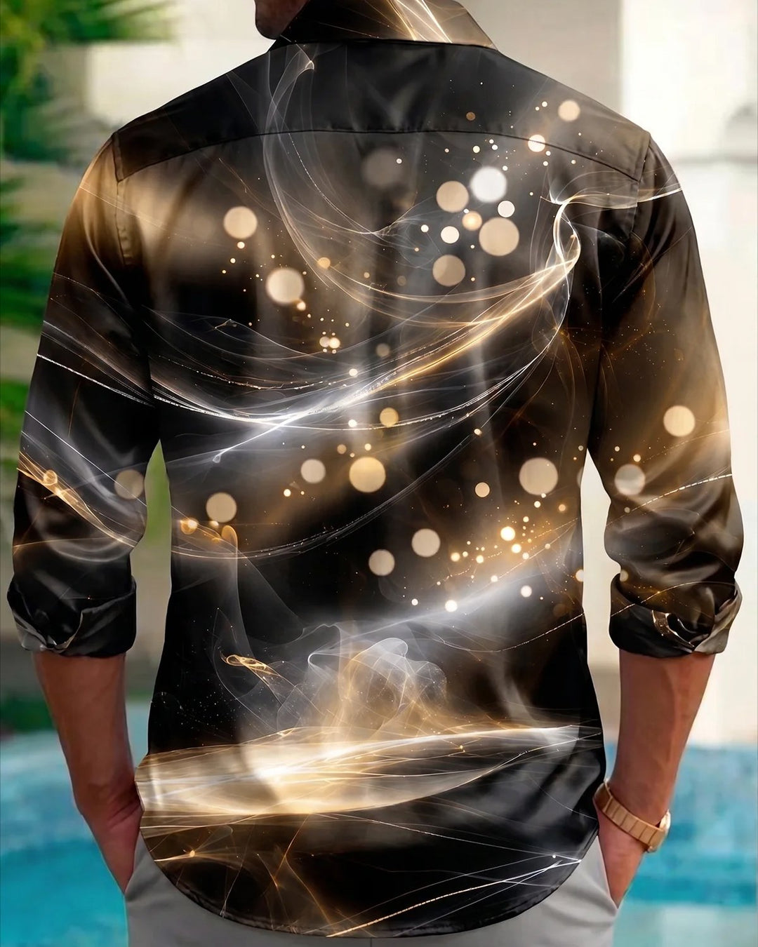 Alohadaddy® Retro Abstract Art Neon Smoke Print Men&