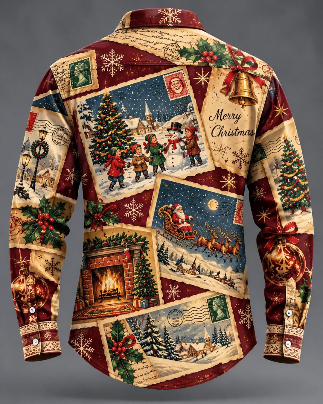 Alohadaddy® Holiday Christmas Photo Santa Claus Print Men&