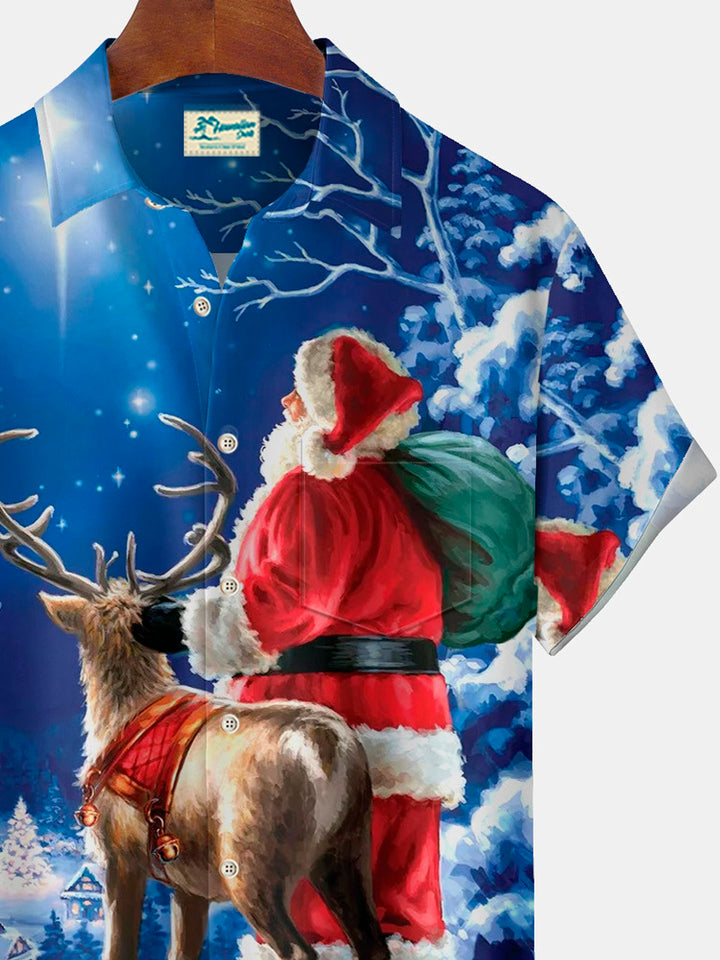 Alohadaddy Christmas Santa Sika Deer Gradient 3D Digital Print Men&